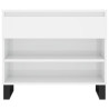 Mueble zapatero madera contrachapada blanco brillo 70x36x60 cm 5
