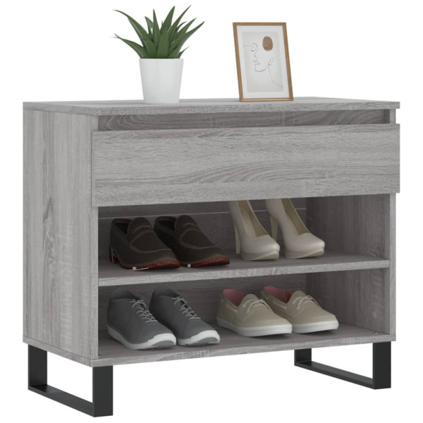 Mueble zapatero madera contrachapada gris Sonoma 70x36x60 cm M 3