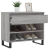 Mueble zapatero madera contrachapada gris Sonoma 70x36x60 cm 4