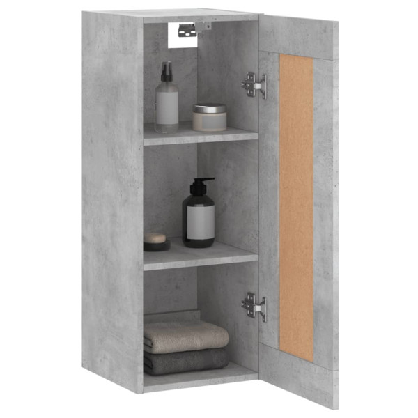 Armario de pared madera ingeniería gris hormigón 34.5x34x90 cm M 4