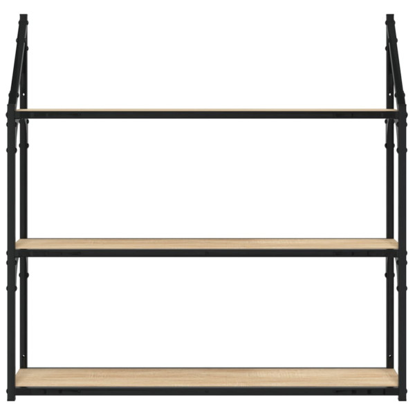 Estantería de pared madera ingeniería roble Sonoma 80x21x78.5cm M 4