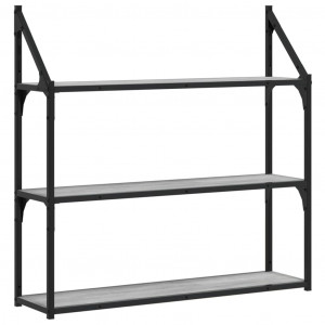 Estantería de pared madera ingeniería gris Sonoma 80x21x78.5cm H