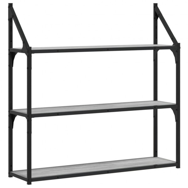 Estantería de pared madera ingeniería gris Sonoma 80x21x78.5cm M 2