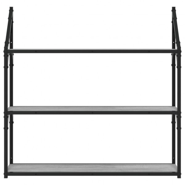 Estantería de pared madera ingeniería gris Sonoma 80x21x78.5cm M 4
