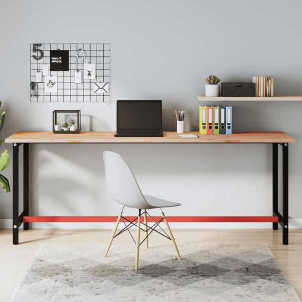 Tablero de banco de trabajo madera maciza de haya 220x55x2.5 cm D