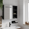 Mueble de baño con espejo y luz LED negro 60x13x52 cm 3
