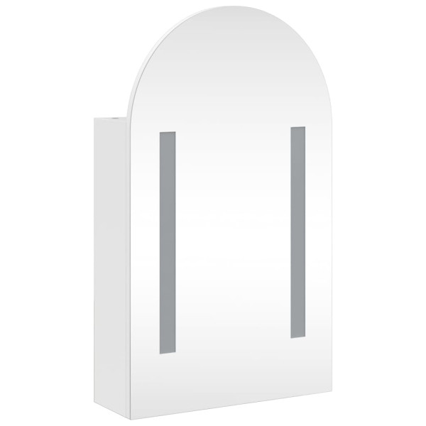 Mueble de baño con espejo arqueado y luz LED blanco 42x13x70 cm M 4