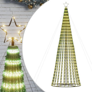 Cone de luz para árvore de Natal 688 LEDs branco quente 300 cm H