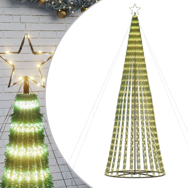 Cone de luz para árvore de Natal 688 LEDs branco quente 300 cm M 2