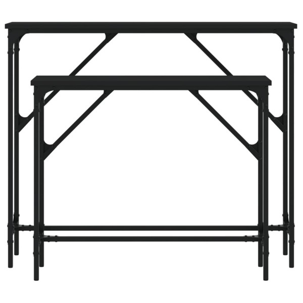 Mesas consola 2 pcs derivados de madeira preto M 4