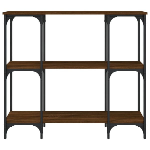 Mesa consola madera de ingeniería marrón roble 102x35x90 cm M 4
