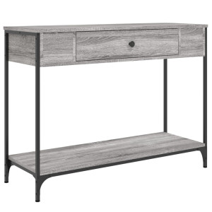 Mesa consola madera de ingeniería gris Sonoma 100x34.5x75 cm H