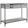 Mesa consola madera de ingeniería gris Sonoma 100x34.5x75 cm 5
