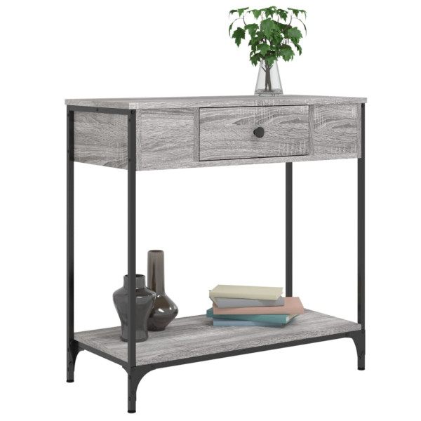 Mesa consola madera de ingeniería gris Sonoma 75x34.5x75 cm M 3