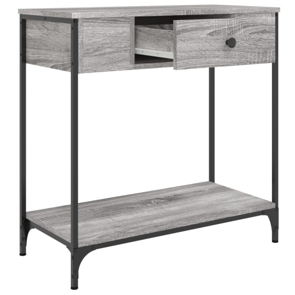 Mesa consola madera de ingeniería gris Sonoma 75x34.5x75 cm M 5