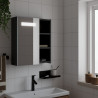 Mueble de baño con espejo y luz LED negro 45x13x52 cm 1
