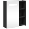 Mueble de baño con espejo y luz LED negro 45x13x52 cm 2
