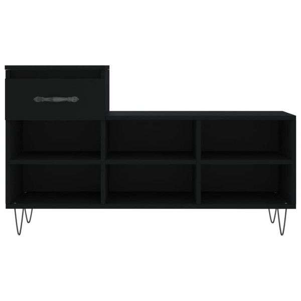 Mueble zapatero madera contrachapada negro 102x36x60 cm M 5