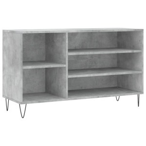 Mueble zapatero madera contrachapada gris hormigón 102x36x60 cm H