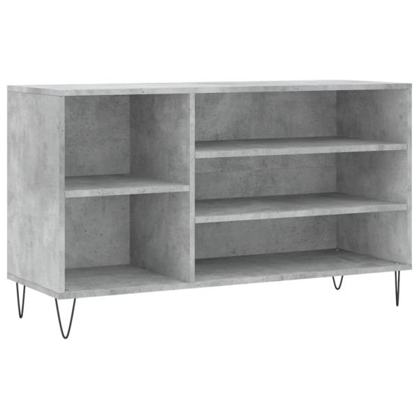 Mueble zapatero madera contrachapada gris hormigón 102x36x60 cm M 2