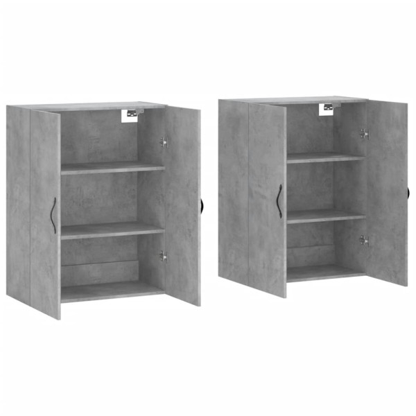 Armarios de pared 2 uds madera de ingeniería gris hormigón M 4