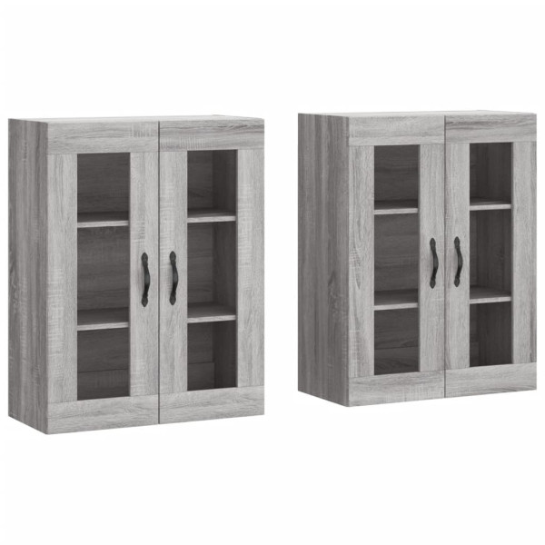 Armarios de pared 2 uds madera de ingeniería gris Sonoma M 2
