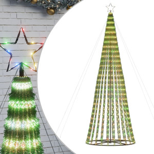 Árbol de Navidad cono de luz 688 LEDs de colores 300 cm H