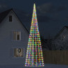 Árbol de Navidad en asta de bandera 3000 LED colores 800 cm 1