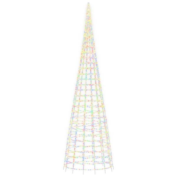 Árbol de Navidad en asta de bandera 3000 LED colores 800 cm M 4