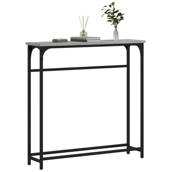 Mesa consola madera de ingeniería gris Sonoma 75x19.5x75 cm M 3