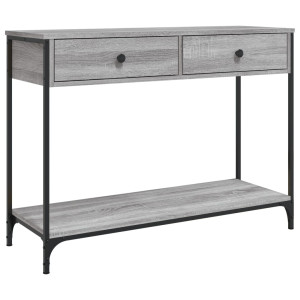 Mesa consola madera de ingeniería gris Sonoma 100x34.5x75 cm H