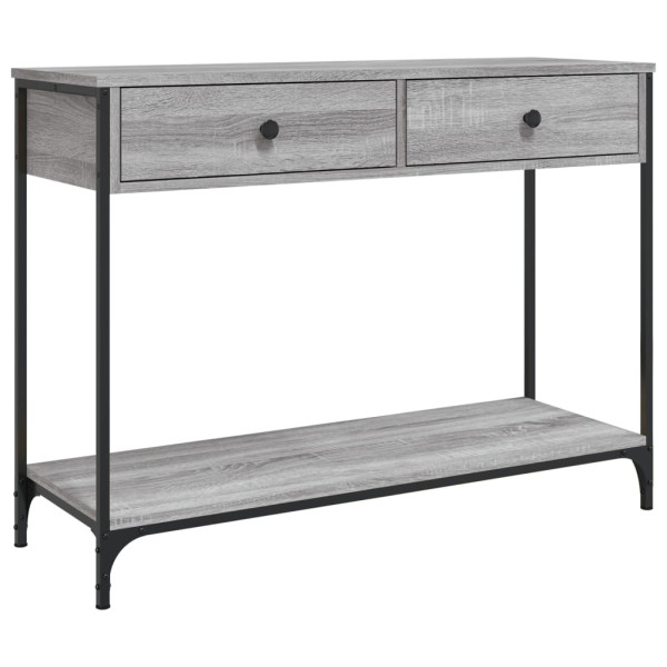 Mesa consola madera de ingeniería gris Sonoma 100x34.5x75 cm M 2