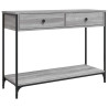 Mesa consola madera de ingeniería gris Sonoma 100x34.5x75 cm 2