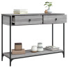 Mesa consola madera de ingeniería gris Sonoma 100x34.5x75 cm 4