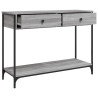 Mesa consola madera de ingeniería gris Sonoma 100x34.5x75 cm 5