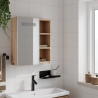 Mueble de baño con espejo y luz LED roble 45x13x52 cm 3