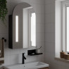 Mueble de baño con espejo arqueado y luz LED negro 42x13x70 cm 1
