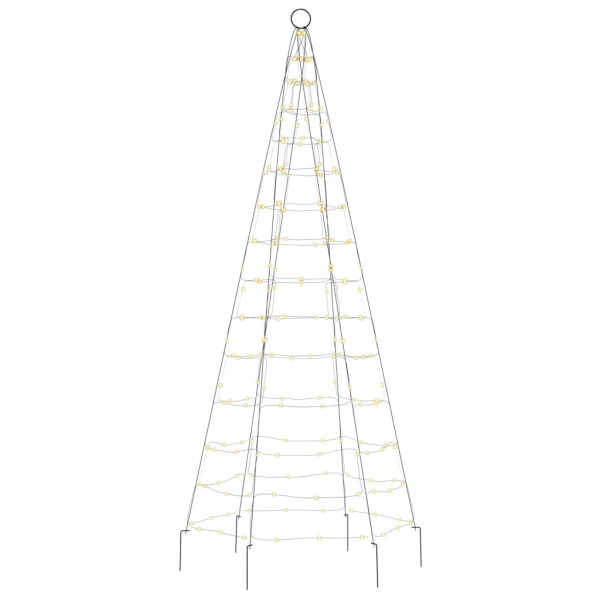 Árbol de Navidad en asta de bandera 200 LED blanco cálido 180cm M 4