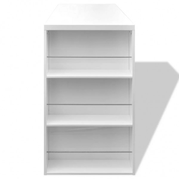 Mesa alta de cocina con estantes para botellas blanca brillante M 3