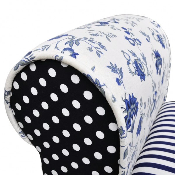 Banco patchwork azul y blanco M 4