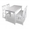 Juego de muebles de comedor 5 piezas blanco 1