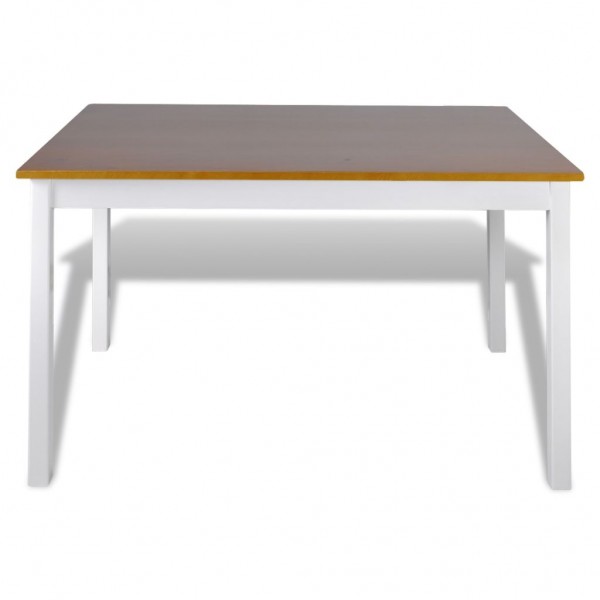 Juego de muebles de comedor 5 piezas marrón y blanco M 2