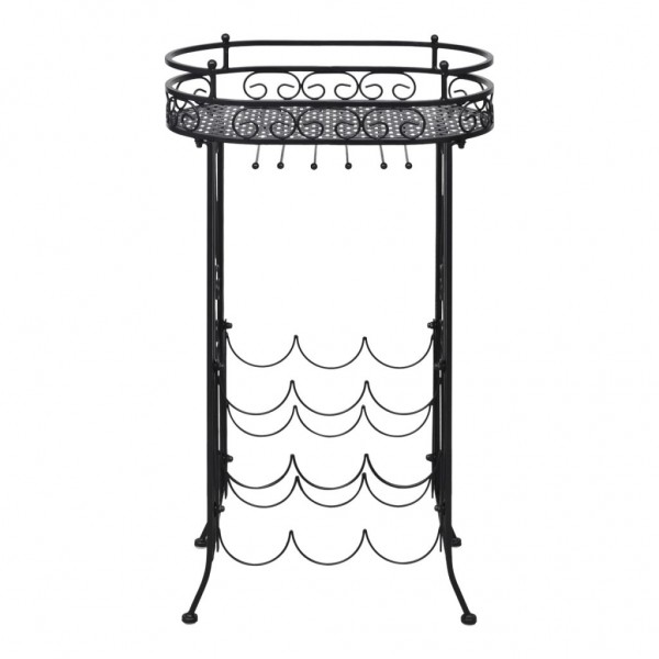Garrafeira de metal. mesa com ganchos para 9 garrafas de vinho M 3