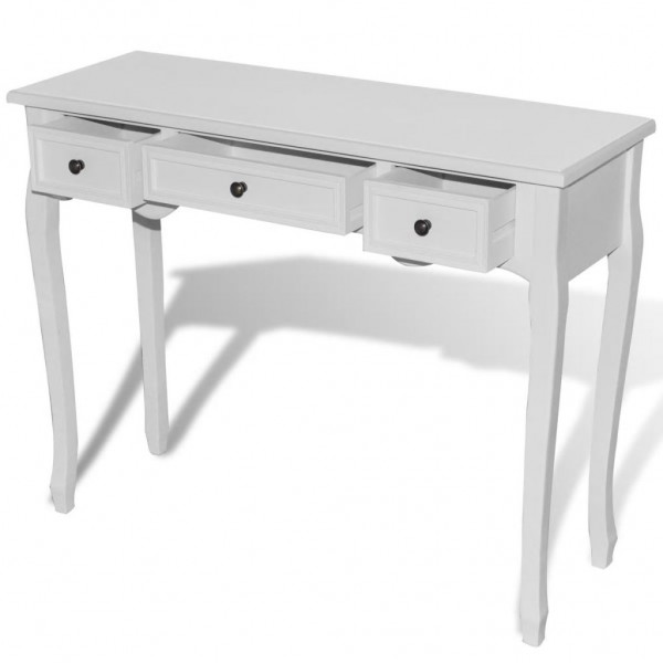 Toucador/mesa consola com três gavetas branco M 3
