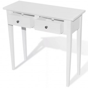 Toucador/mesa consola com duas gavetas branco H