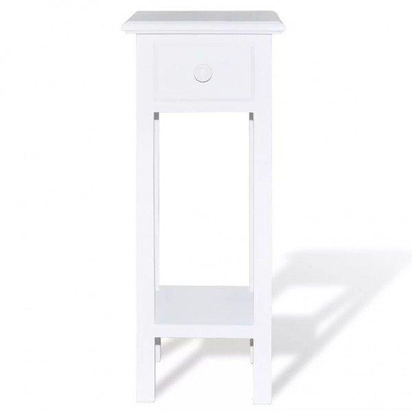 Mesa lateral com gaveta branco M 2