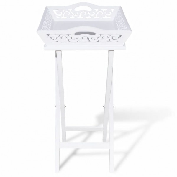 Mesa lateral com tabuleiro branco M 5