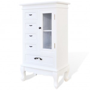 Mueble de 5 cajones y 2 estantes blanco H