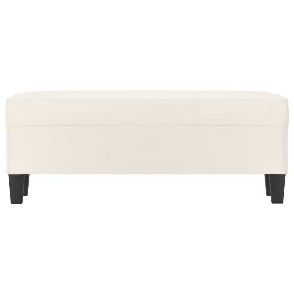 Banco de cuero sintético color crema 100x35x41 cm M 3