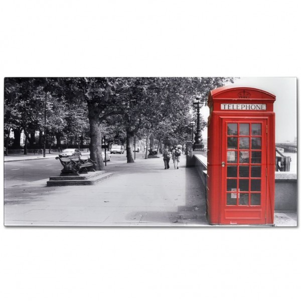 Mesa de centro superficie de vidrio con foto de cabina inglesa M 3